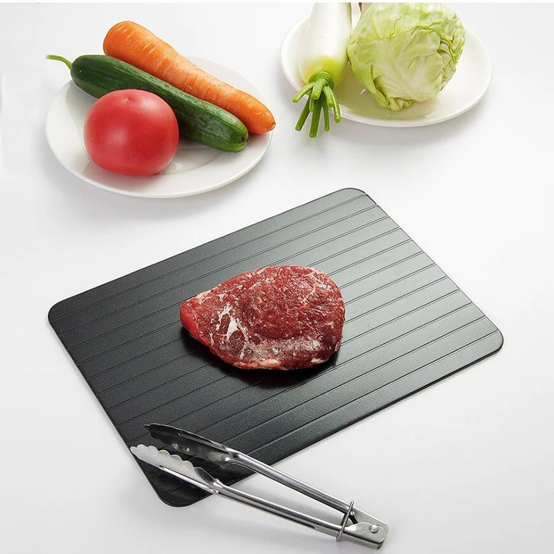 

Aluminum Defrosting Plate, Thawing Board, or Defrost Tray For Frozen Meat & Food, Black