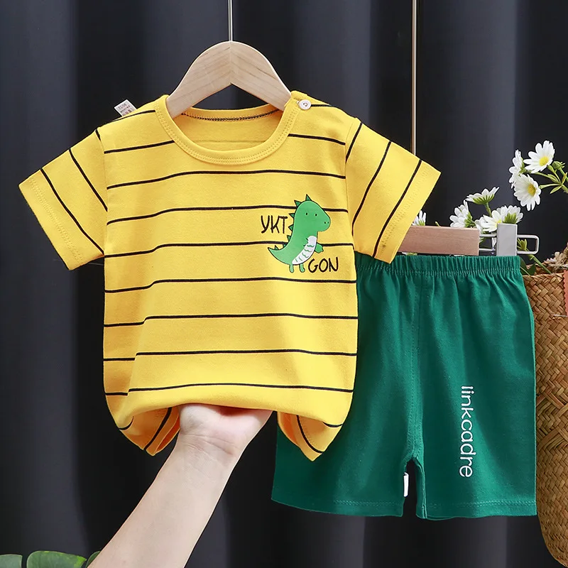 

YDM children's short sleeve suit pure cotton girls' summer wear Boy's T-shirt baby baby clothes Korean children's wear