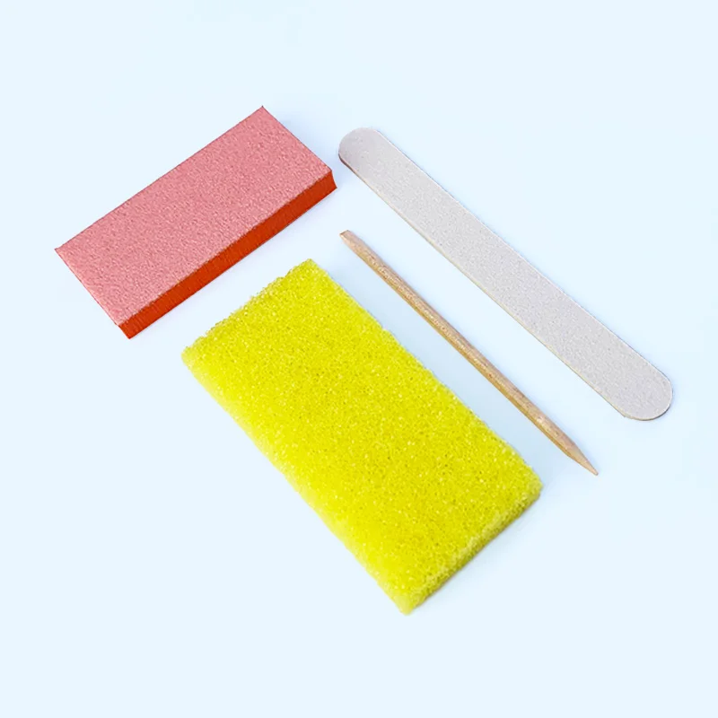 

US Free Shipping 200Kits/Case Professional Nail Tools Disposable 4Pcs Manicure Manucure Kit Pedicure Set For Nail Beauty Salon, Yellow
