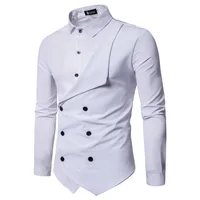 

2019 Men's Casual Shirt Slim Fit Men Shirt Long Sleeve Formal Dress Shirts Men Male Clothing Camisa Top