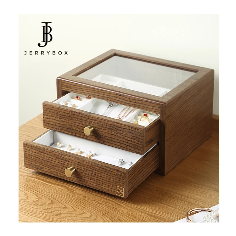 

wood jewelry case with window