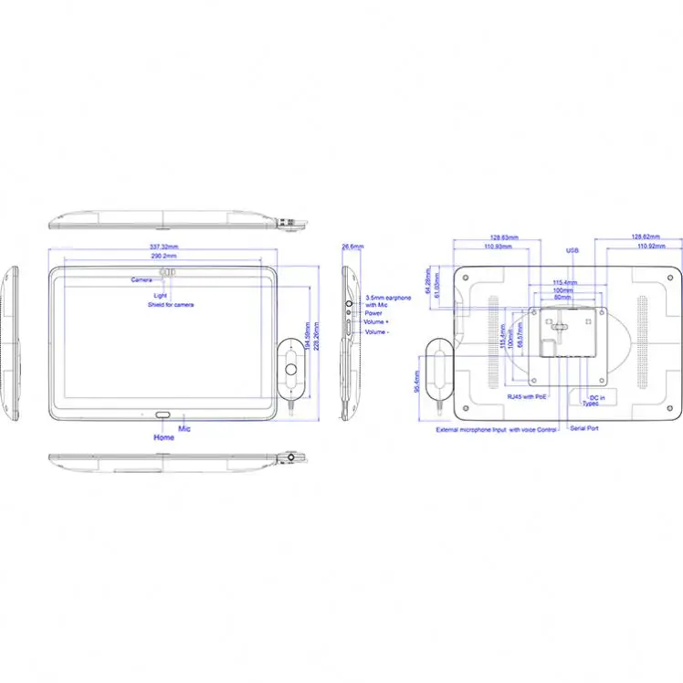 

Wall mount touch screen Medical hospital patient care Call Handle Service POE android tablet