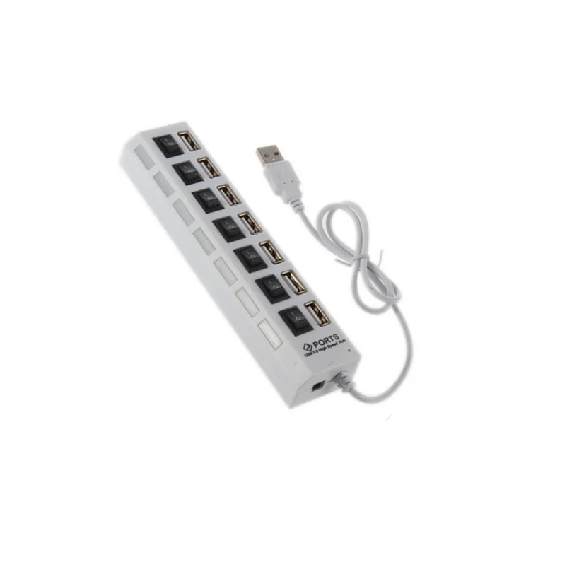 

7-port HUB High Speed Independent Switch Control with LED Indicators laptop 2.0 7 Port USB HUB man
