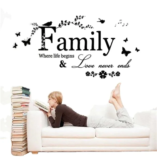 

MZL Family Wall Mural Decals Sticker Home Decor Carved Waterproof Removable Wall Sticker Landscaping