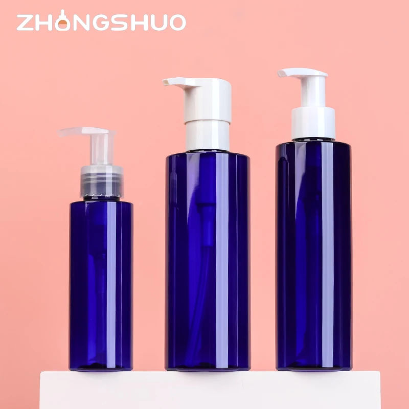 

luxury Personal Care blue foam pump bottle 100ml 200ml 250 ml lotion bottle plastic 8oz lotion bottles for body skincare packing