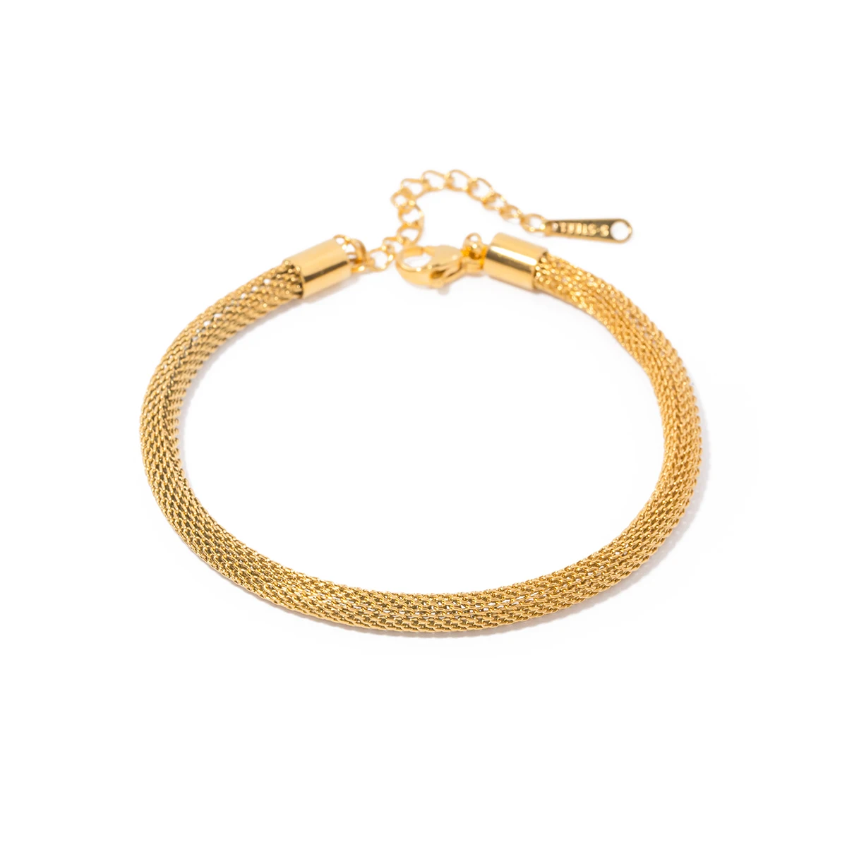 

J&D New Arrival 18K PVD Gold Stainless Steel 4mm Round Gauge Mesh Chain Bracelet Women Daily Jewelry