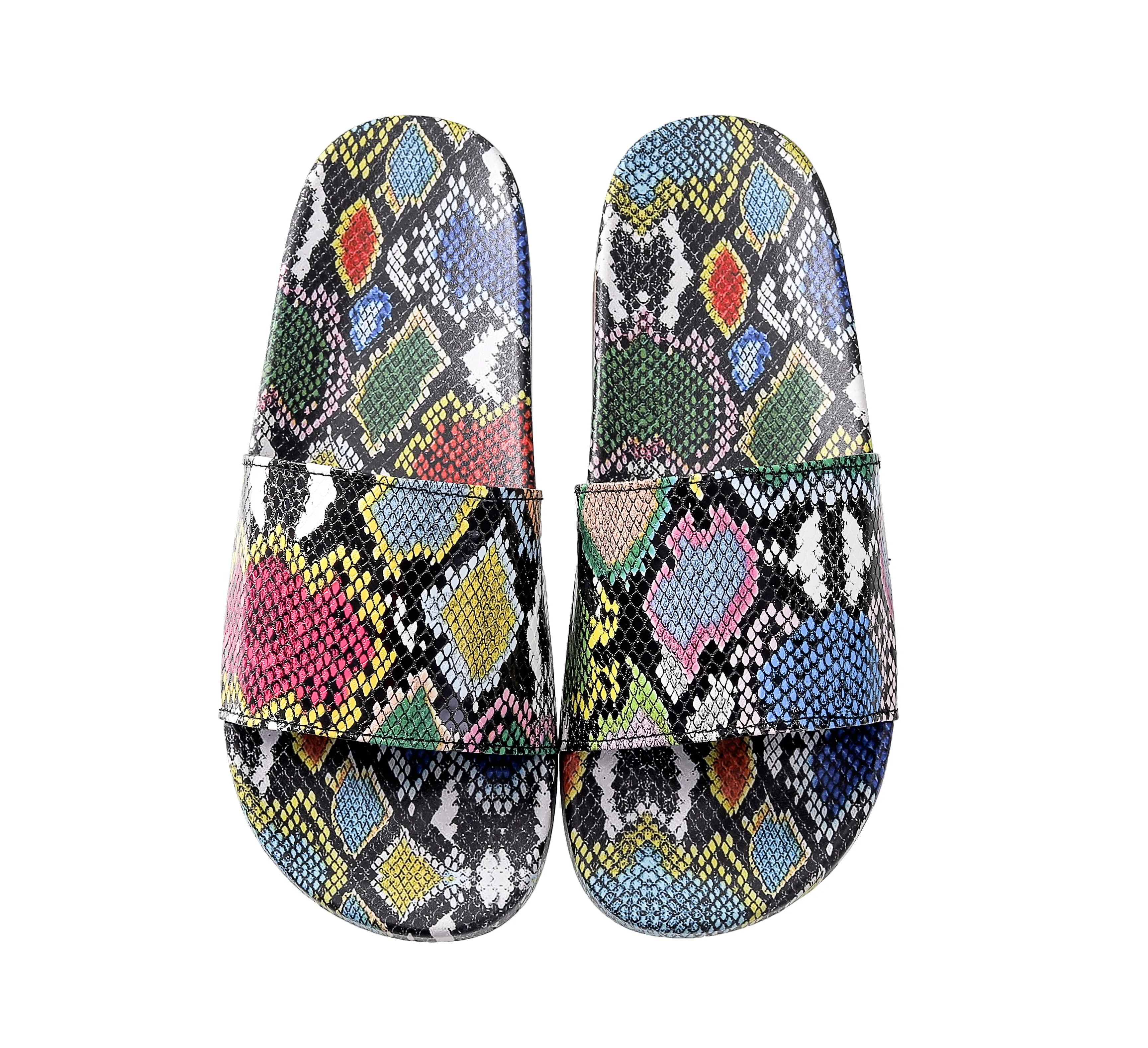 

Foma CY2400 2021new special Colored snake pattern sandals slippers, As pic