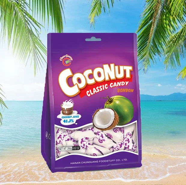 
Classic coconut candy, brown color, coconut flavor hard candy 