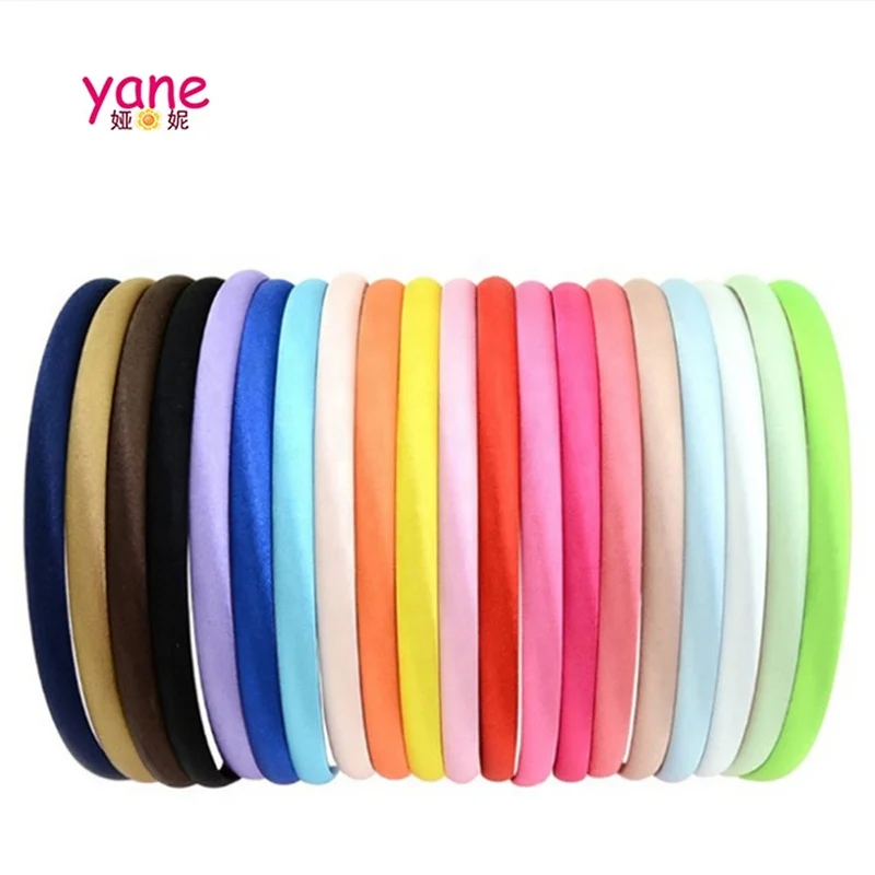 

Hot sale 10 mm Candy Color headband satin hair accessories DIY hair hoop for kids