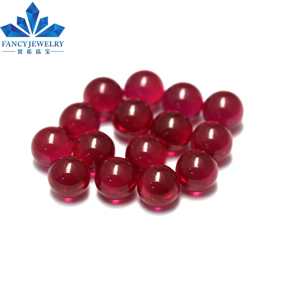 

Loose beads wholesale 5# red corundum synthetic ruby sphere
