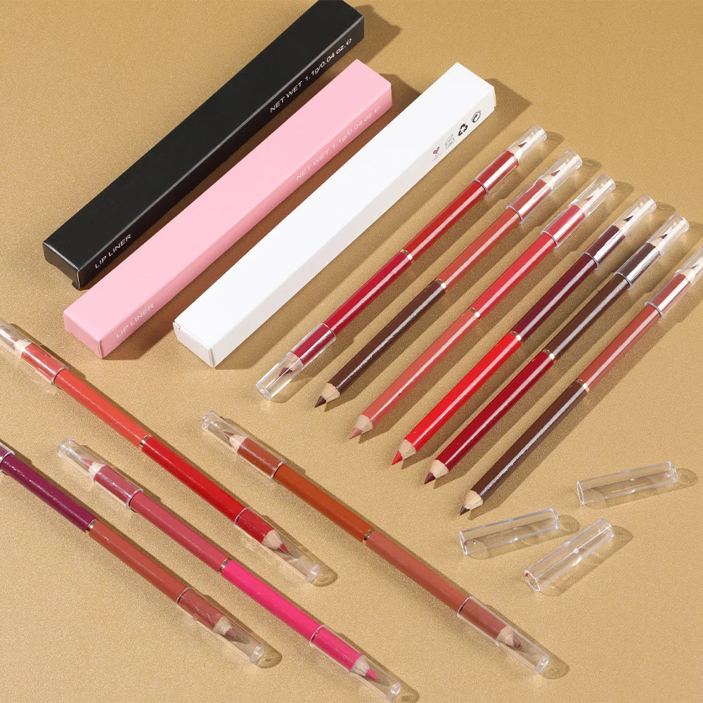 

Best Selling Private Label Waterproof Lip Liner Custom Double end Lipliner, 10 colors lipliner