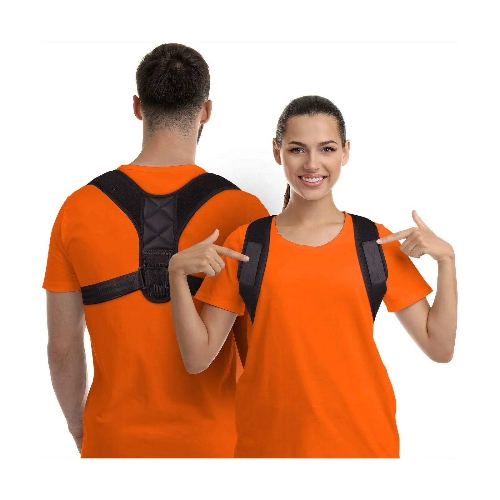

orthopedic shoulder back support - elastic compression belt / straps - posture corrector