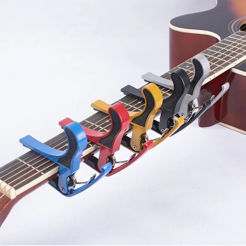 

Wholesale custom brand hipatti alloy multi function guitar accessories aluminum capo, Red, silver, blue, black, yellow