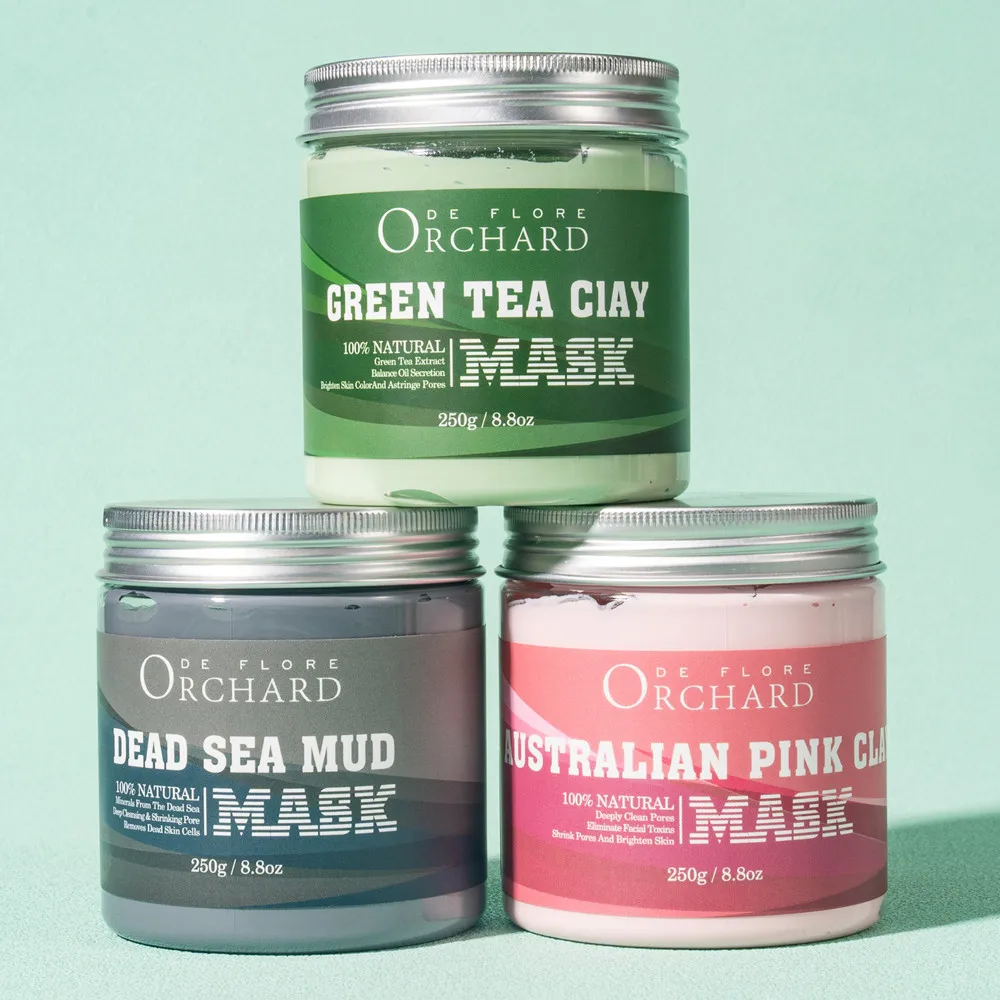 

Korean Beauty Natural Skin Brighten Whitening Relief Hydrating Green Tea Pink Clay Dead Sea Face Facial Sheet Mask For Skin Care