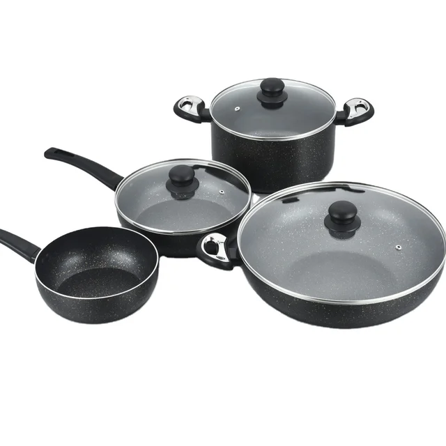 Amazon High quality non stick aluminum cooking sets made in China