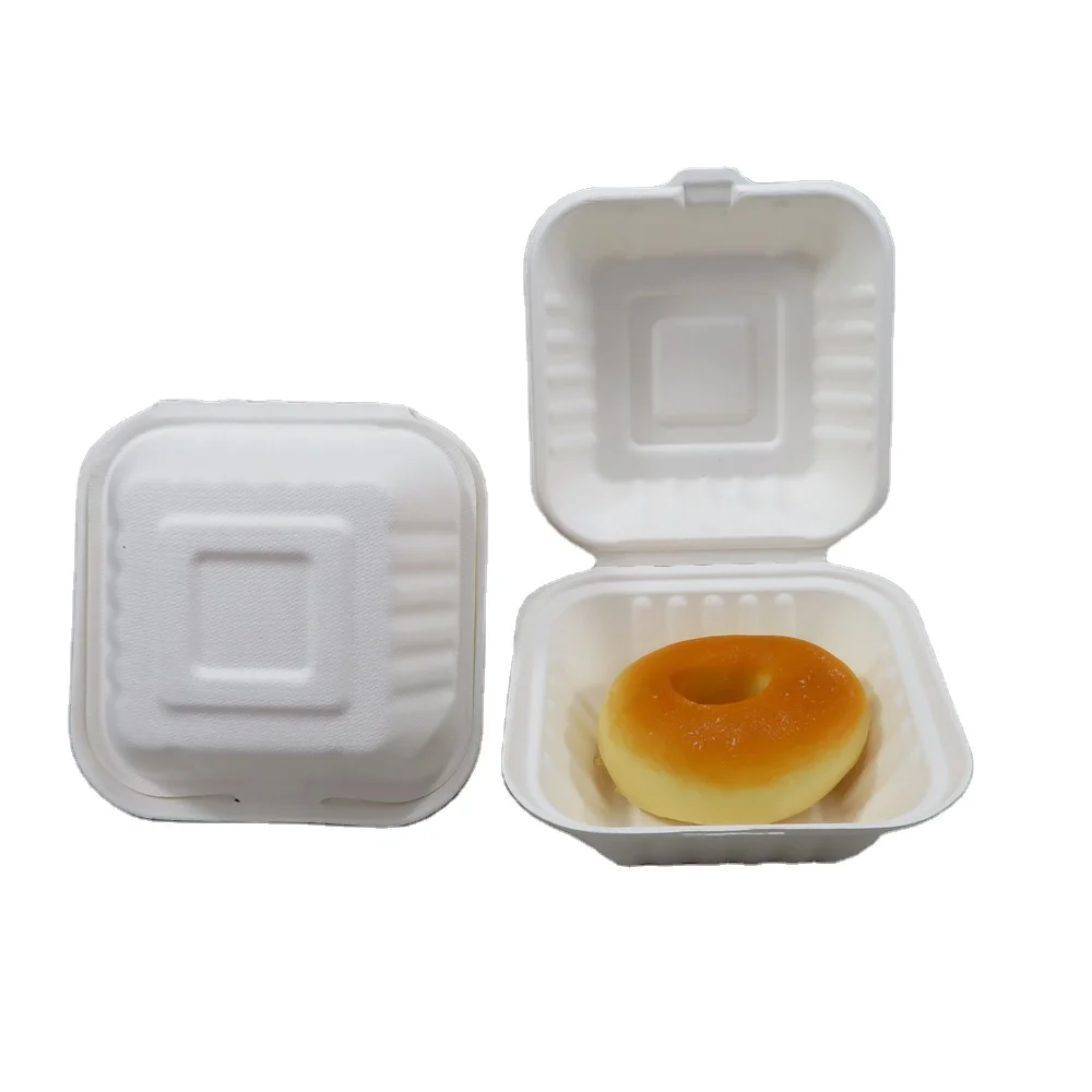 

Manufacturer Directly Environmental Biodegradable Disposable Sugarcane Bagasse Hamburger Box