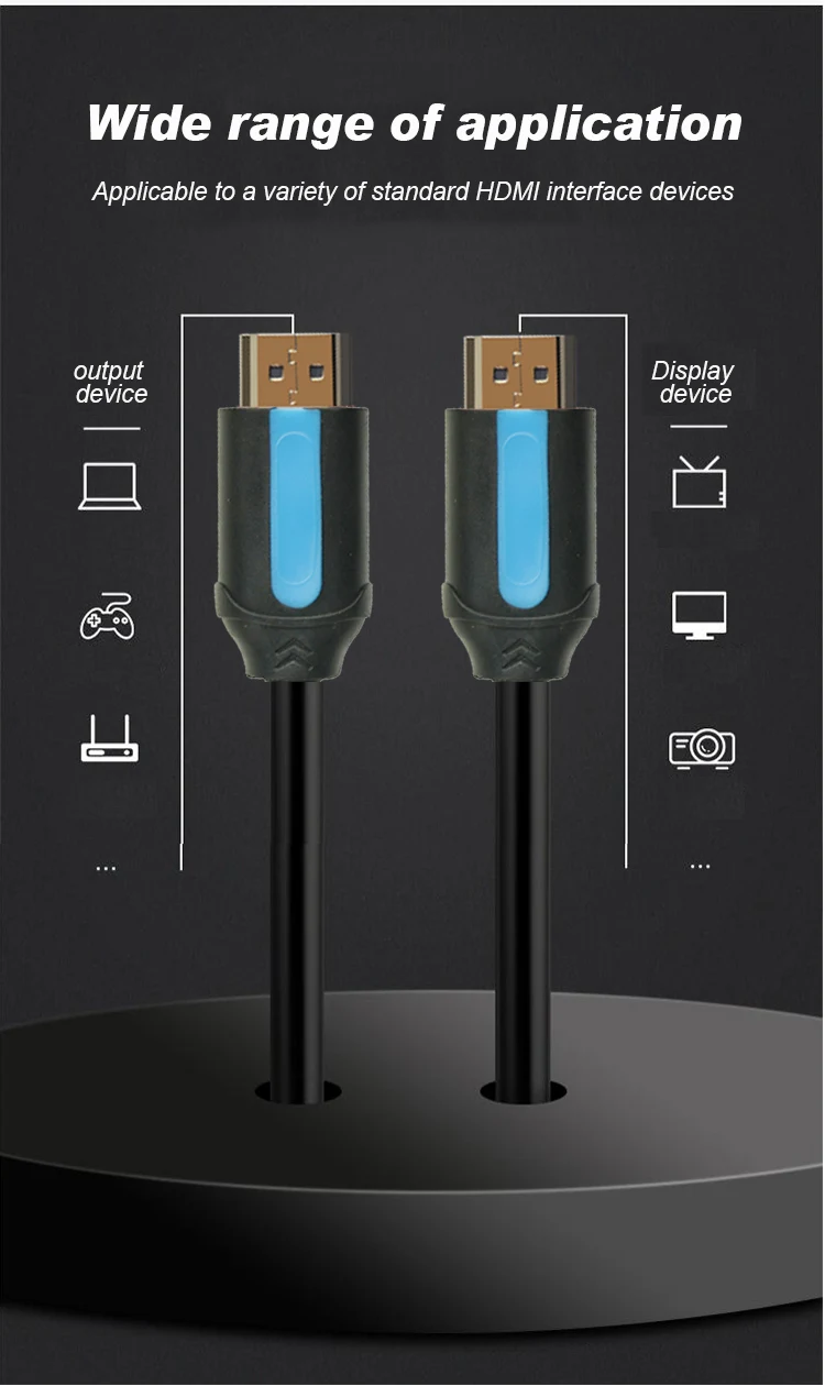 SIPU high speed hdmi cable 4K oem support 3d to 1.5m gold connector hdmi cable - ANKUX.COM