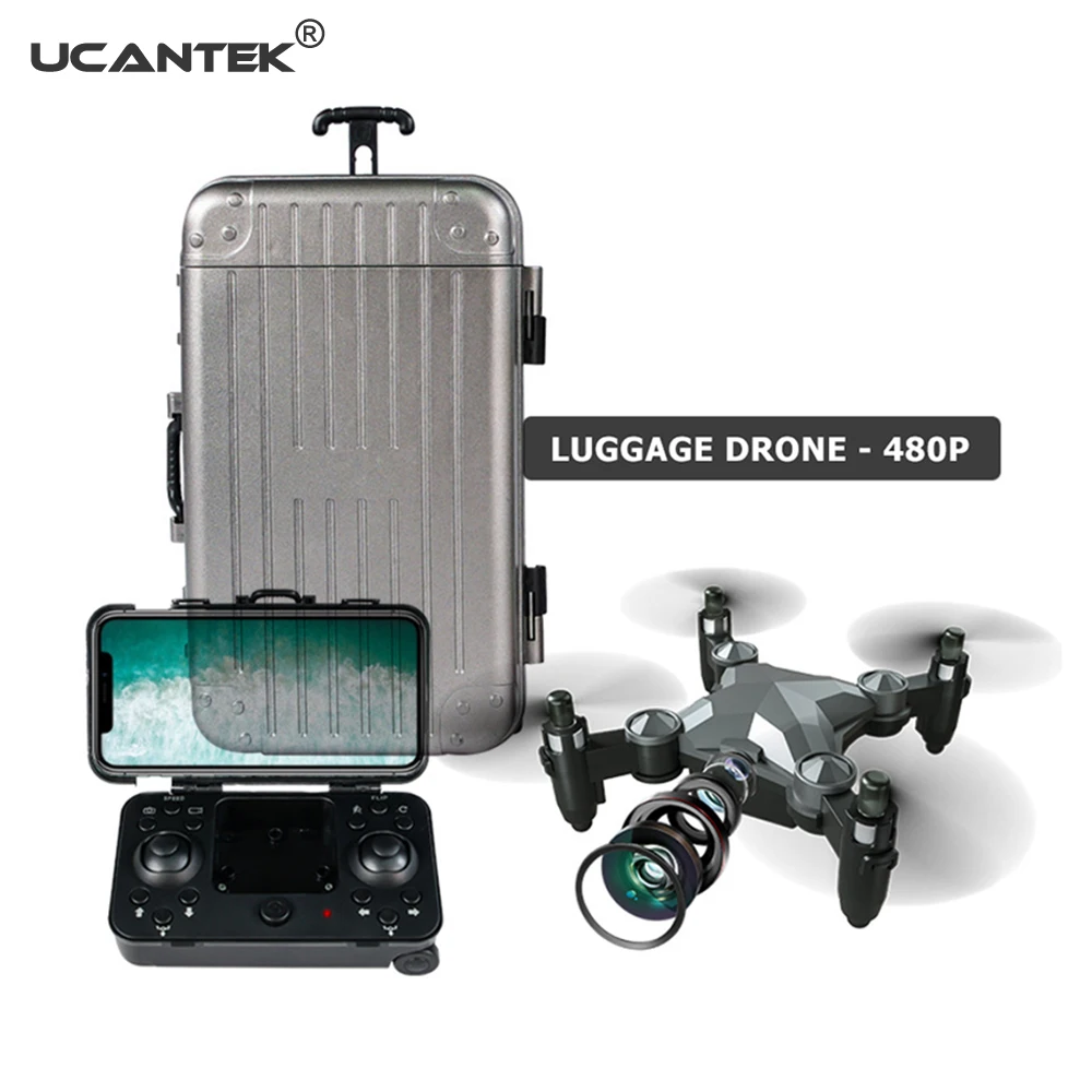 

2.4G Remote Control Drones Luggage Case Foldable Design Selfie RC Mini Drone With Camera WIFI Transmission