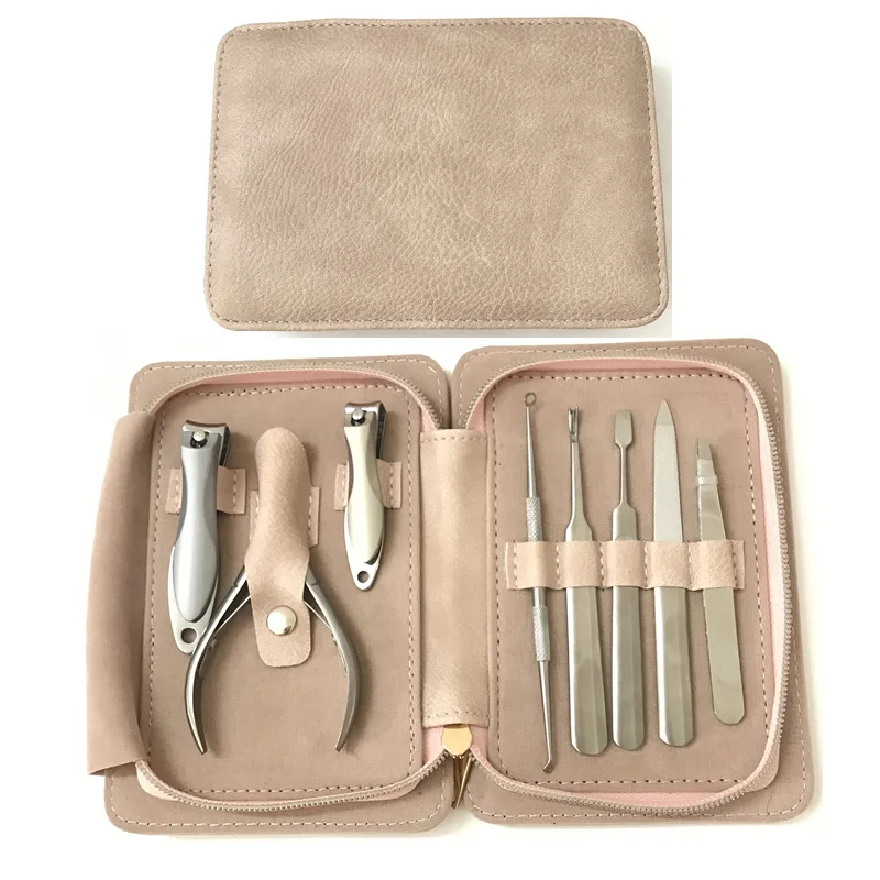 

8 in 1 Pedicure Set Ladies Stainless Steel Manicure Travel Size With Leather Cases