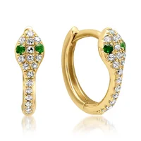 

High quality fashion women jewelry 14k gold snake huggie hoop earrings