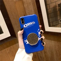 

3D Chocolate Sandwich cookies Phone Case for iphone 11 Pro Max xr x xs max 7 8 plus Back Cover Funny 3D Soft Cases