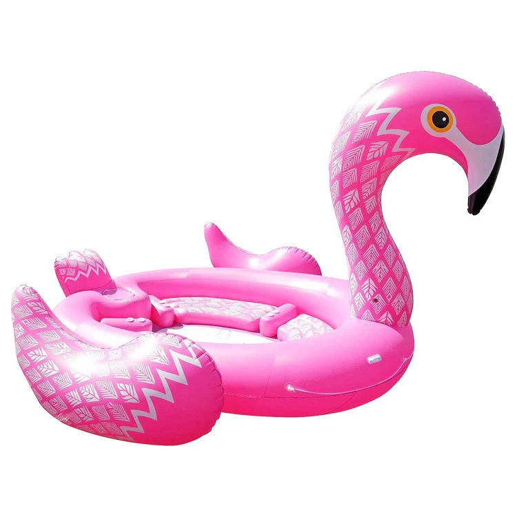 

Customized Pool Floating Island Large Inflatable Flamingo Island Water Party Float, Picture or customized