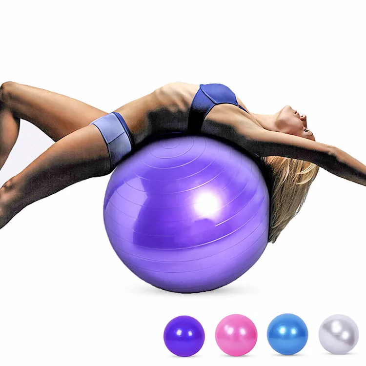 

Pilates Fitness Sports Balance Yoga Balls with Pump for Gym Exercise Workout, Pink/blue/gray/purple