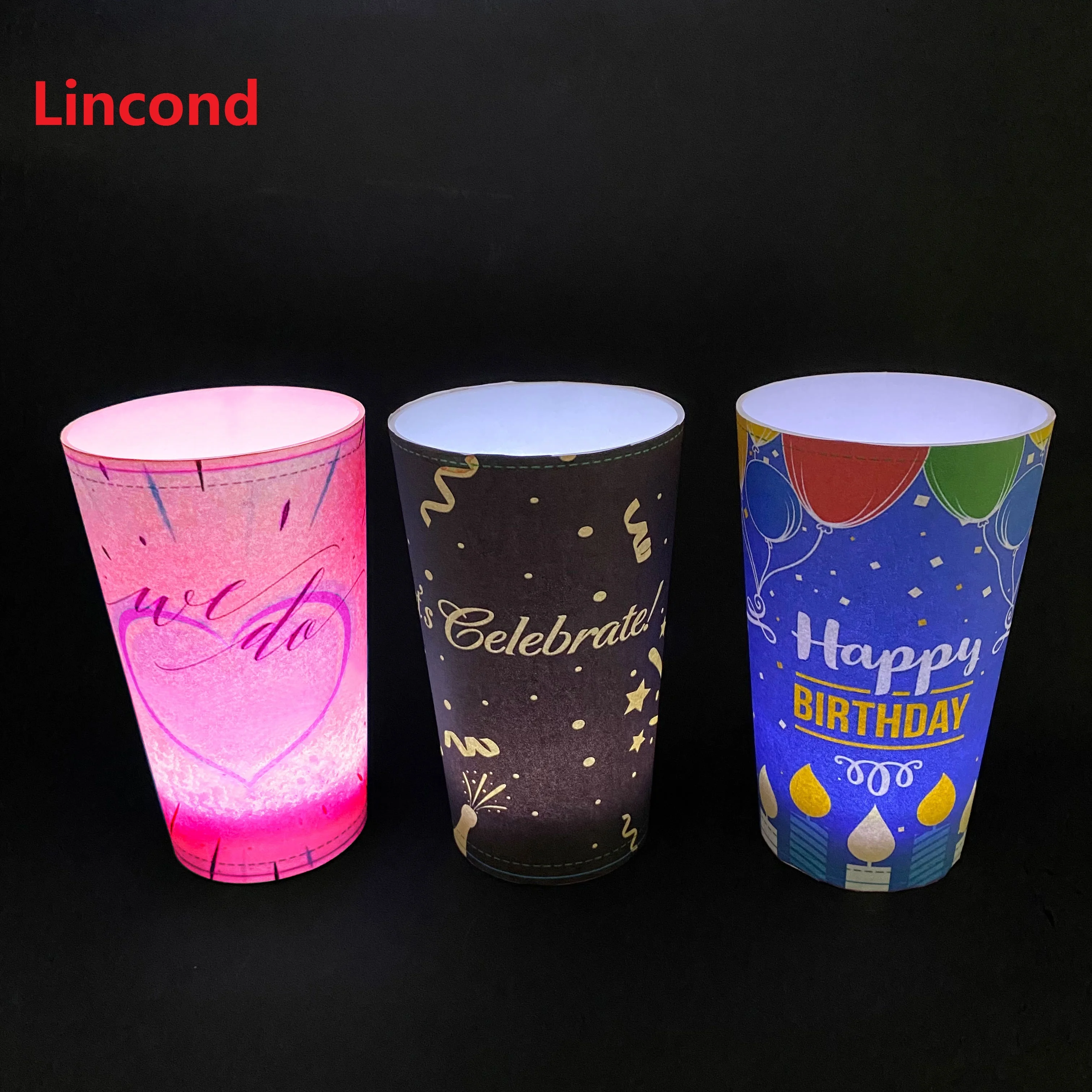 

Free Sample 14oz Plastic Glowing Flashing Light Up Cup Custom Liquid Sensitive Cup Led Tumbler for Weeding Party Bar