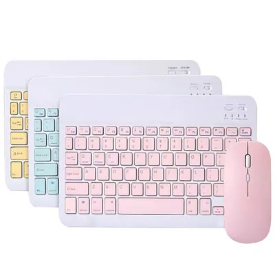 

10inch Tablet PC Blue-tooth Keyboard Mini Wireless Keyboard And Mouse Keycaps Rechargeable For ipad Phone Laptop Keyboard