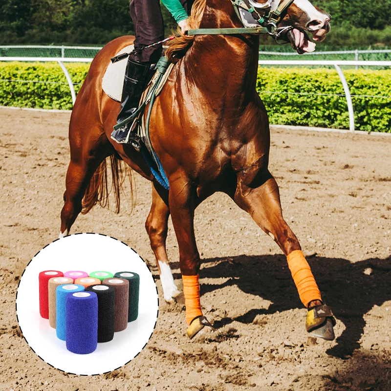 

Horse Medical elastic cohesive bandages racing cohesive first aid tape dressing bandage rolls vet horse wrap