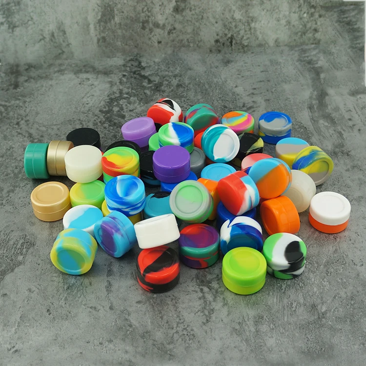

3ml to 5ml Silicone oil container for bho silicone dabs wax containers rubber slick jar, As picture colors,could customized