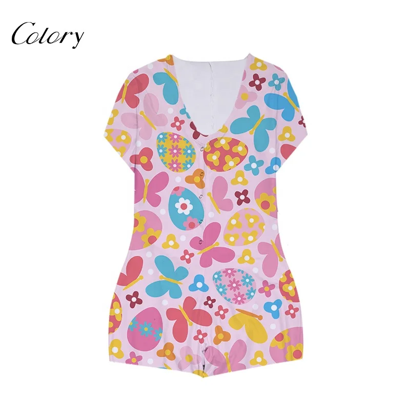 

Colory Summer Women Onesie Short Sleeve Onesie Halter Sexy Adult Custom Onesie For Women Plus Size Pajama, Customized color