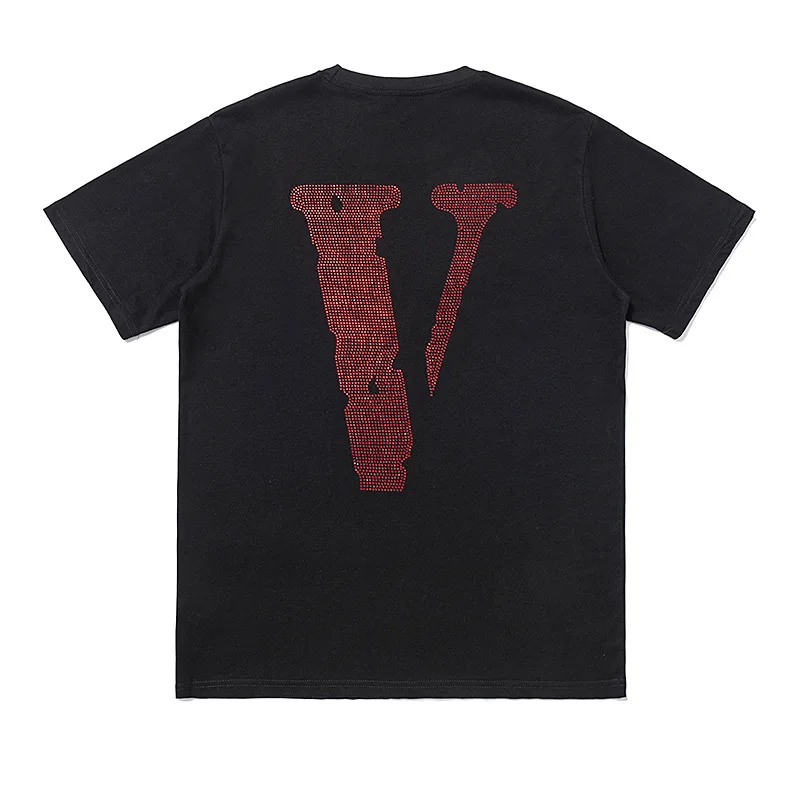 

Big V printed diamond LOGO unisex personality popular short-sleeved vlones T-shirt, Customized colors