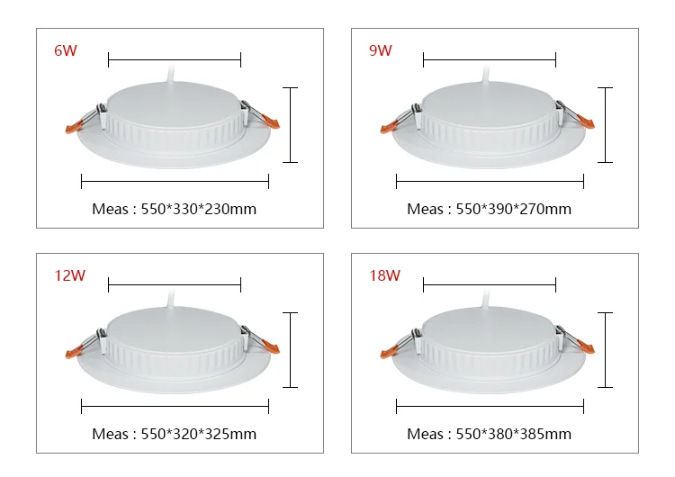 Anern Extremely thin recessed led ceiling light round 18w