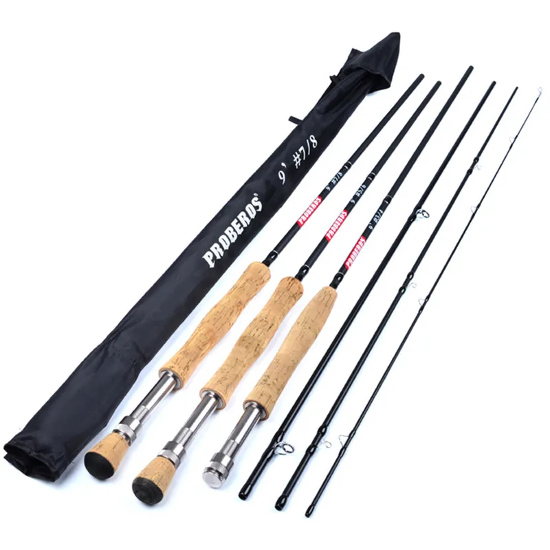 

Caster Fly Fishing Rod 4 Sections High Carbon Fiber 2.7M 3/4#5/6#7/8# Series Braided Graphite, Black