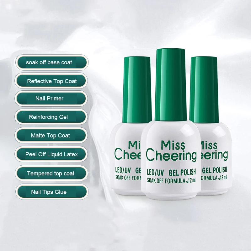 

12ml Base Coat No-Wipe Top Tempered Matte Top Coat Coat Soak Off Manicure LED UV Nail Gel Polish