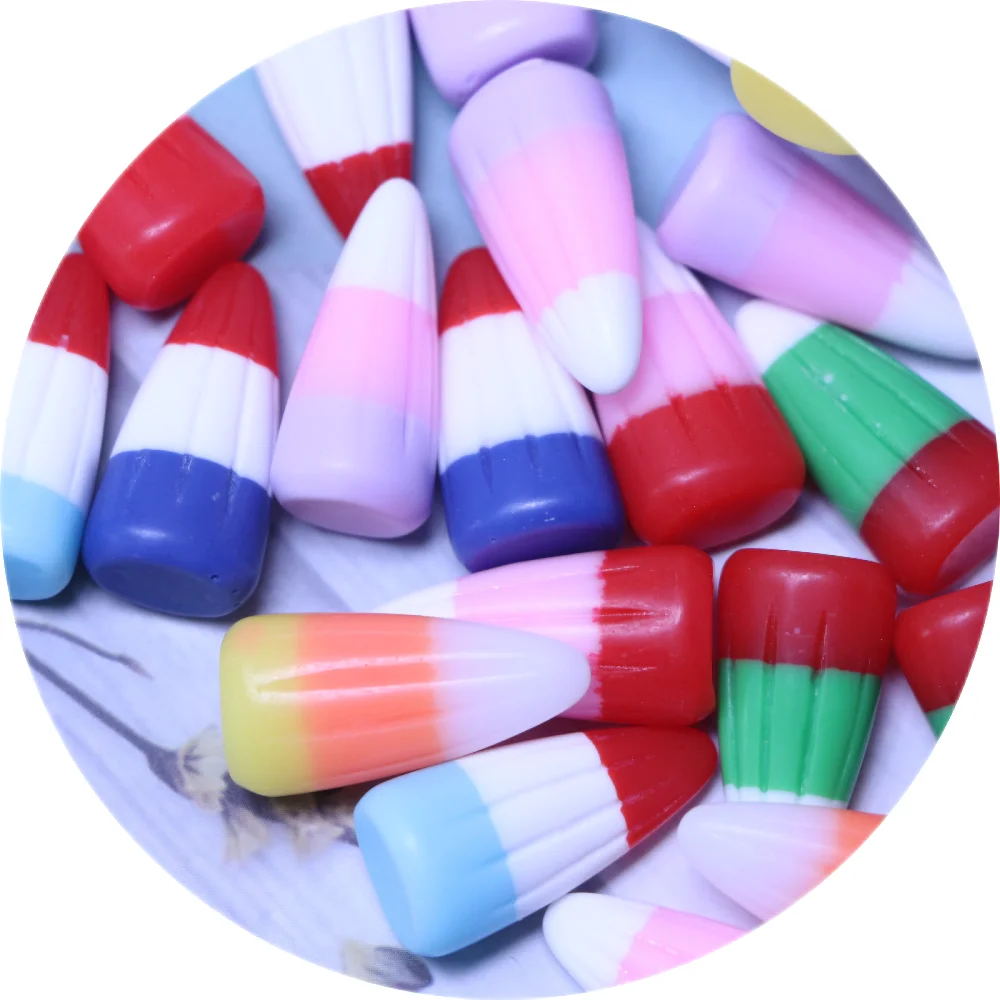 

Resin Corn Candy Miniature 3D Sugar Cabochons Mini Food for Diy Scrapbook Key Chain Accessories Halloween Christmas Decoration