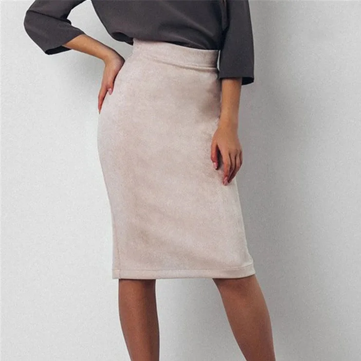 

Jf High Waisted Pencil Skirt Plus Size Womens Long Pencil Skirt EDM/OEM Bodycon High Waist Stretch Women Skirt