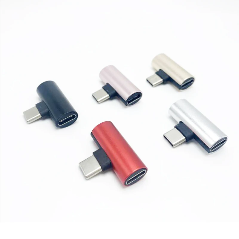 

2 in 1 Converter Splitter Audio Headphone 3.5mm to Type-C Jack Splitter Charging Cable Audio Charge Adapter, Gold , sliver , red , pink , black
