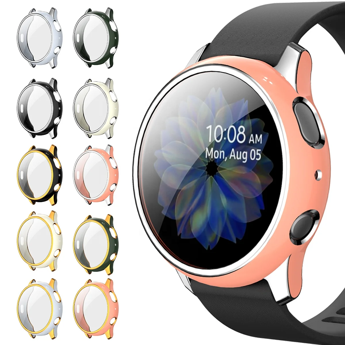

Compatible with Galaxy Watch Active 2 Full Cover Case Screen Protector TPU Cover for Galaxy Watch Active 2 40mm 44mm, Optional