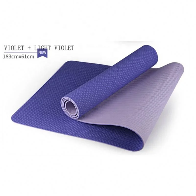 

Fitness 80cm width 6mm thickness eco friendly two-color TPE Yoga Mat