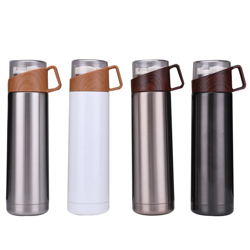 

2021 New Stainless Steel Water Bottle Transparent -Cover Insulated Water Cup Vacuum Thermos Flask, White, black,gold, sliver(customize)