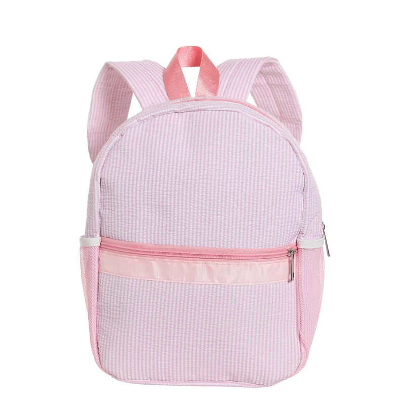 

Wholesale Personalized Mini Lightweight Stripe Baby Backpacks Seersucker Children Shoulder Bag, As pics show