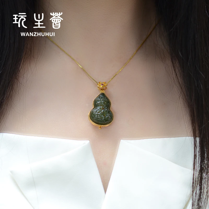 

New 18k gold plated gourd pendant necklace jewelry for women and girls