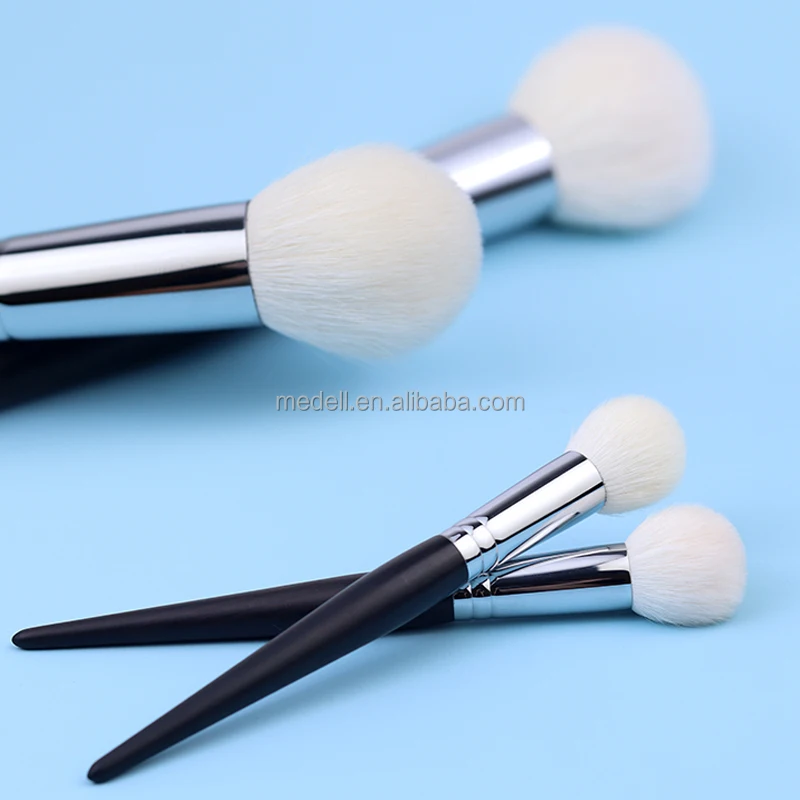 

Wholesale high grade goat hair wood handle powder brush foundation brush for make up, Black