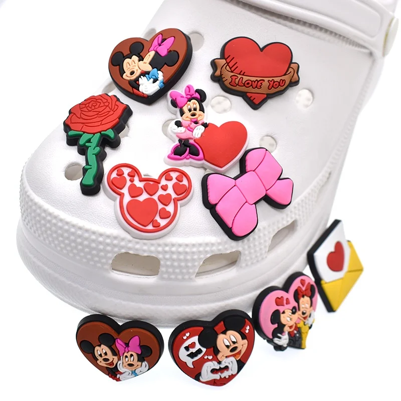 

2022 croc charms sets valentine croc charms fit clogs bracelets, As pic