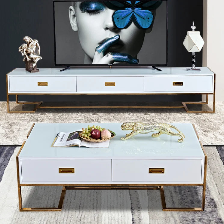 Luxury Furniture European Style Tv Stand Coffee Table Modern Furniture Tables Tv Prices For