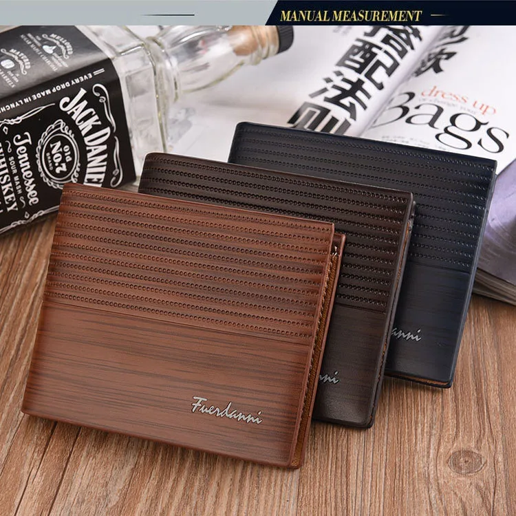 

Leather Men Wallets Short PU Card Wallet Embossed Multipurpose Purse Comfortable Wallet Briefcases, 3 colors