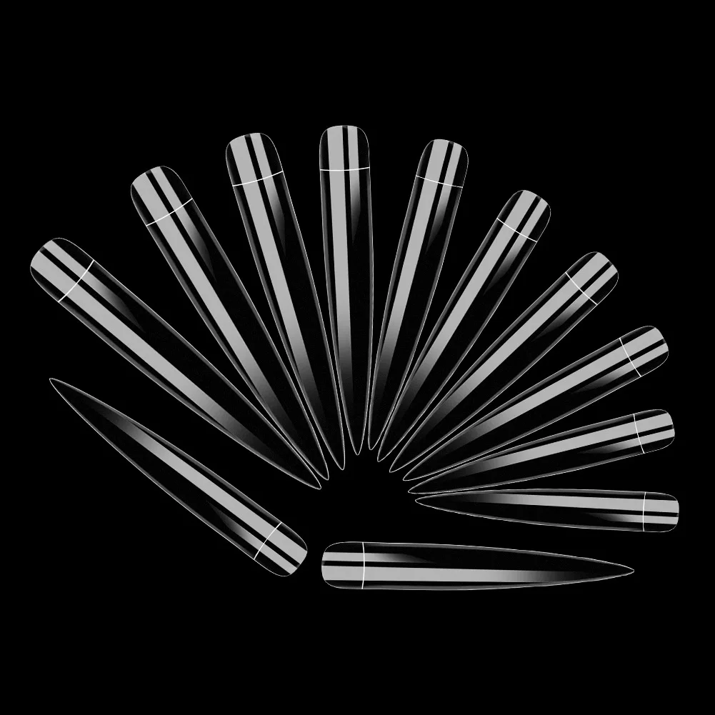 

120pcs 4xlTransparent Natural Glamour Nail Tips Extra Long Tapered Square Nail Tips
