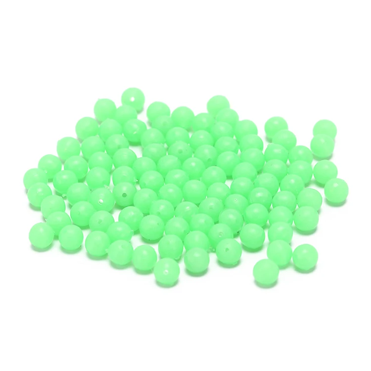 

WEIHE  Luminous soft green fishing PVC round beads lure baits accessories